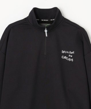 PW CIRCULUS 【MEN】ハーフジップ 裏毛スウェットトップス ゴルフ ブラック系