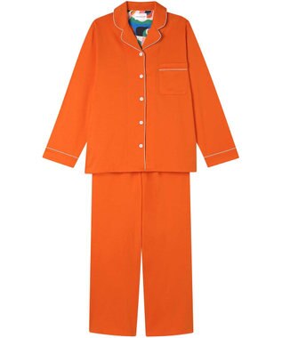 une nana cool 【綿100%】40/2コーマ天竺シルケットパジャマ MADE WITH LIBERTY FABRIC オレンジ
