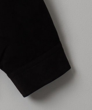 WEGO フェイクスウェードハーフZIPシャツ（LS） ブラック中濃色