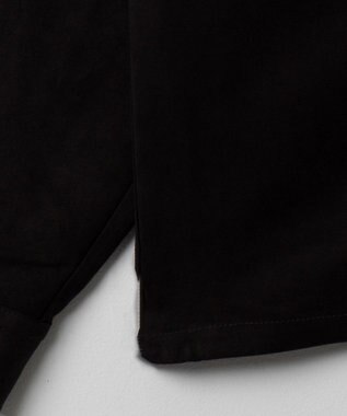 WEGO フェイクスウェードハーフZIPシャツ（LS） ブラック中濃色