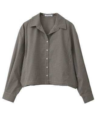 AMERICAN HOLIC クロップド丈バックタックシャツ Check Beige