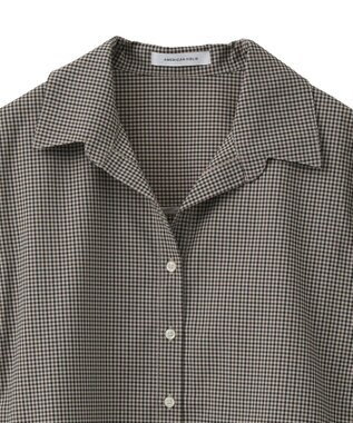 AMERICAN HOLIC クロップド丈バックタックシャツ Check Beige