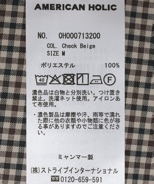 AMERICAN HOLIC クロップド丈バックタックシャツ Check Beige