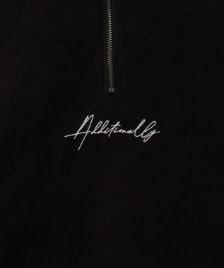 WEGO フェイクスウェードハーフZIPシャツ（LS） ブラック中濃色