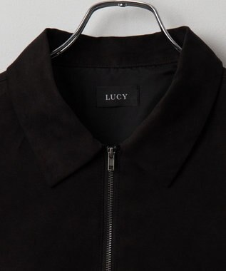 WEGO フェイクスウェードハーフZIPシャツ（LS） ブラック中濃色