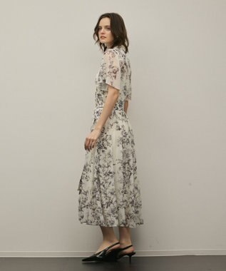 GRACE CONTINENTAL フラワープリントシャツフレアワンピース キナリ