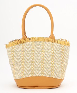 UNBILLION cachecache ポリプロピレンフリンジトートバッグ マスタード