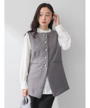 earth music&ecology パールボタンジレ Gray