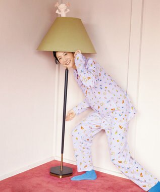 tsumori chisato SLEEP ツモリチサト パジャマ キルトニット素材(本体) あったか 長袖 長ズボン レディース UDW404 /ワコール パープル