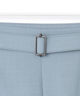 ICB 【洗える】ウール2WAYストレッチ ワイドストレートパンツ ブルーシェイド系