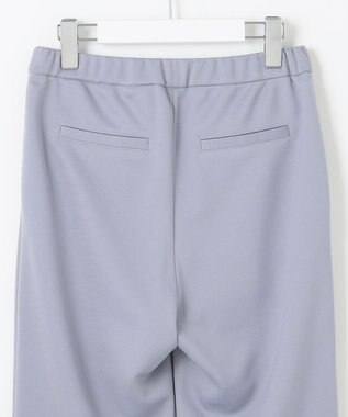 Feroux 【洗える】美シルエットストレッチセミフレア パンツ スカイブルー系