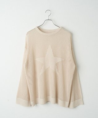WEGO スターメッシュニットプルオーバー ホワイトアイボリー