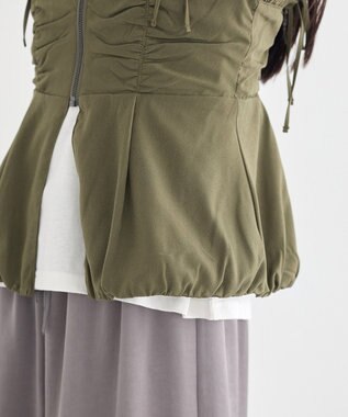 earth music&ecology ペプラムビスチェ Khaki