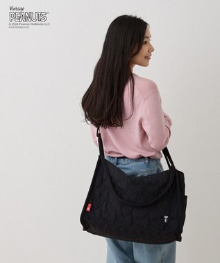 ROOTOTE 8404【スヌーピー】IP.グランデ.キルト.ピーナッツ-9Q 01：ブラック