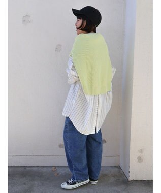 AMERICAN HOLIC イージーケアバックオープンシャツチュニック Off White