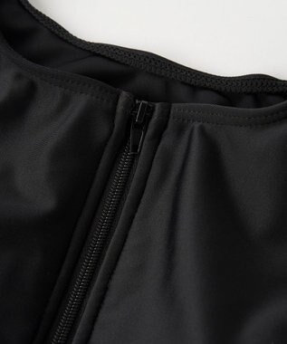 OP／FILA タンキニフルジップフィットネス水着 ブラック×ターコイズ