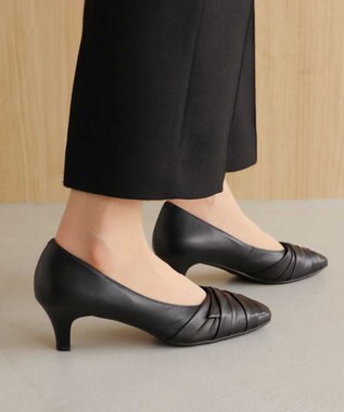 REGAL FOOT COMMUNITY 【ビューフィット】A11Y ドレープデザインパンプス ブラック