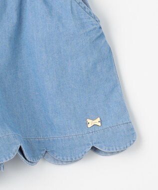 ANY KIDS 裾スカラップ ショートパンツ ブルーデニム