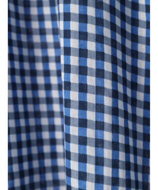 earth music&ecology コットンボイルギャザーワンピース Check Blue