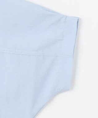 ANY 【新色追加】スキッパーネック袖タックブラウス ライトブルー