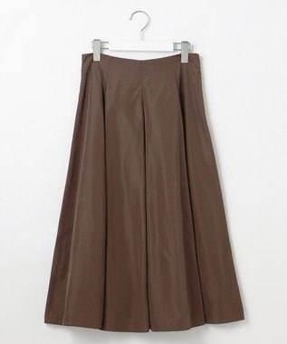 Feroux 【洗える】タフタフレア スカート ダークブラウン系