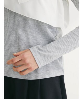 Green Parks ・ＳＵＧＡＲ　ＳＰＯＯＮ　アシンメトリーフリルロンＴＥＥ Gray Mixture