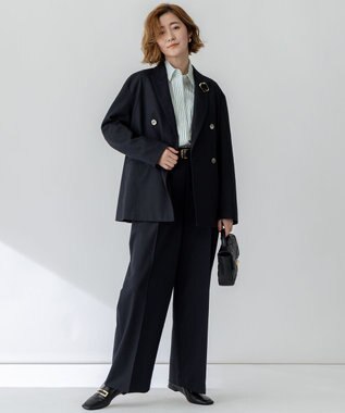 23区 【CLASSY.5月号掲載/洗える】CANCLINI ベーシック シャツ ホワイト×グリーンストライプ