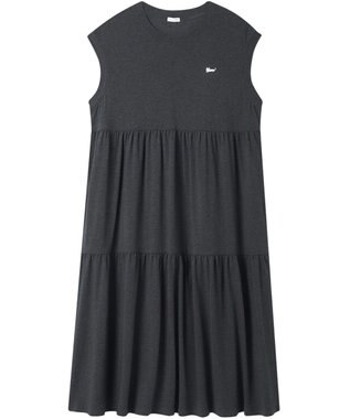 tsumori chisato SLEEP ツモリチサト ワンピース 綿混ベア天竺素材(本体) 1分袖 半袖 ロング丈 レディース UNT125/ワコール ブラック