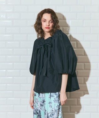 GRACE CONTINENTAL ボリュームスリーブトップ ブラック