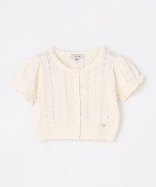 ANY KIDS 半袖 ニット カーディガン オフホワイト