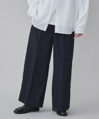 WEGO 【ユニセックス着用ITEM】ワイドストレートスラックス ネイビー