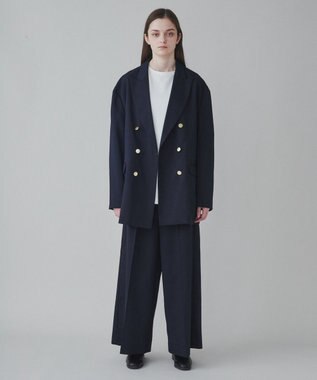 WEGO 【ユニセックス着用ITEM】ワイドストレートスラックス ネイビー