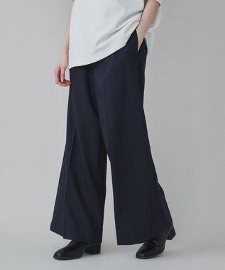 WEGO 【ユニセックス着用ITEM】ワイドストレートスラックス ネイビー