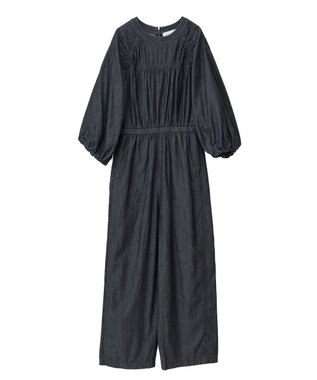 Green Parks ■ＥＳＣＡＲ　シャーリングデニムオールインワン Black