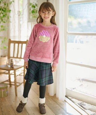 ANY KIDS タータンチェックスカッツ グリーン系チェック