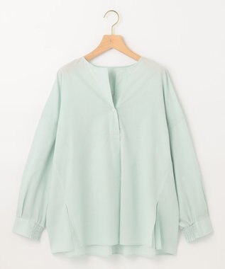 組曲 【洗える】ナチュラルローンスキッパー ブラウス スモーキーグリーン系