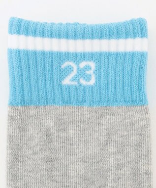 23区GOLF 【MEN】【日本製】バイカラー レギュラーソックス ライトグレー系