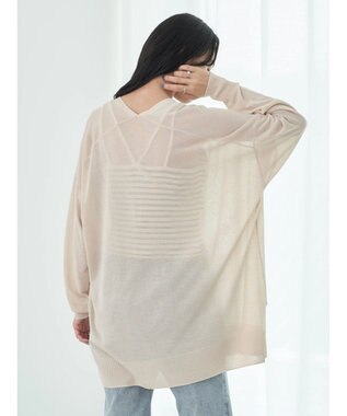 earth music&ecology 接触冷感Ｖネックカーディガン Light Beige