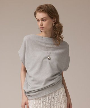 GRACE CONTINENTAL ラメドレープカットトップ