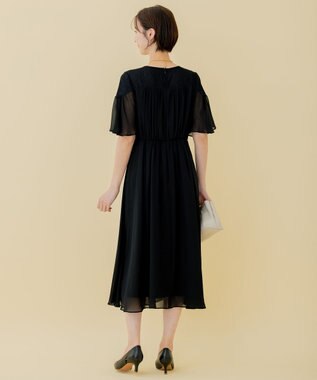 自由区 【WEB限定】シフォンレースコンビネーション ドレス ブラック系