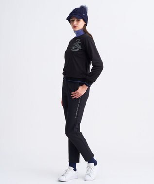 23区GOLF 【WOMEN】トリコットボンディングテーパードパンツ ブラック系