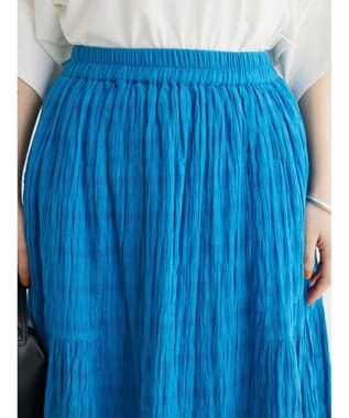 Green Parks Ｉ　段違いギャザーロングスカート Blue