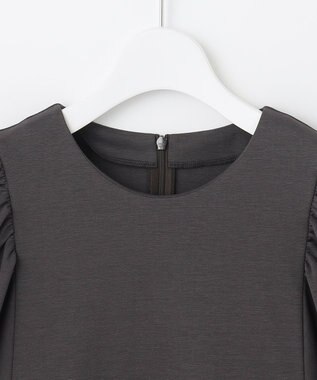 自由区 【洗える・XSサイズあり】ハイツイストポンチボリューム袖 カットソー グレー系