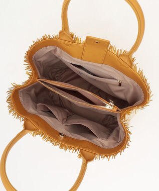 UNBILLION cachecache ポリプロピレンフリンジトートバッグ マスタード