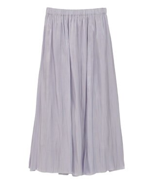 Green Parks シャイニーサテンセルフプリーツギャザーフレアスカート Gray