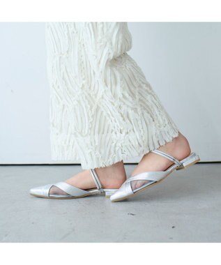 MODE ET JACOMO <carino>【２WAY】バックベルトサンダルパンプス シルバー