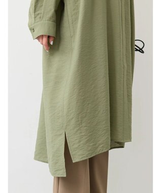 AMERICAN HOLIC 接触冷感バンドカラー切替シャツワンピース Khaki