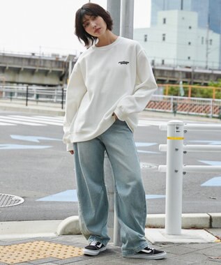 WEGO 【ユニセックス着用ITEM】リラックスフィットグラフィックプルオーバー ホワイト