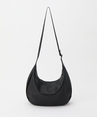 russet ≪ショルダーバッグ人気NO.1モデル≫ソフトレザーラウンドビッグショルダーバッグ(CE-1325-WEB) Black2（シルバー金具）