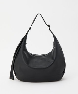 russet ≪ショルダーバッグ人気NO.1モデル≫ソフトレザーラウンドビッグショルダーバッグ(CE-1325-WEB) Black2（シルバー金具）